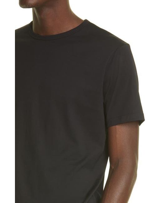 Sunspel Black Crewneck T-Shirt for men