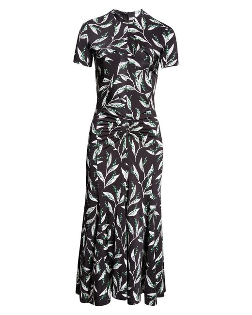 Rabanne Black Lily Of The Valley Print Corset Dress