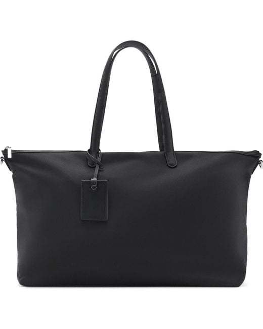 Mango Black Large Nylon Shopper Tote