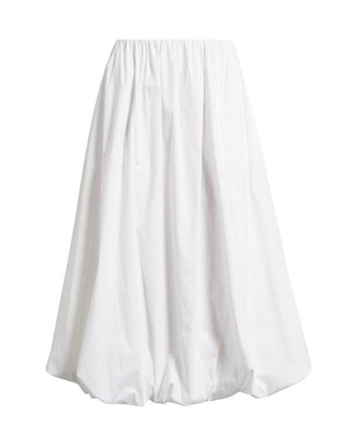 Open Edit White Bubble Midi Skirt
