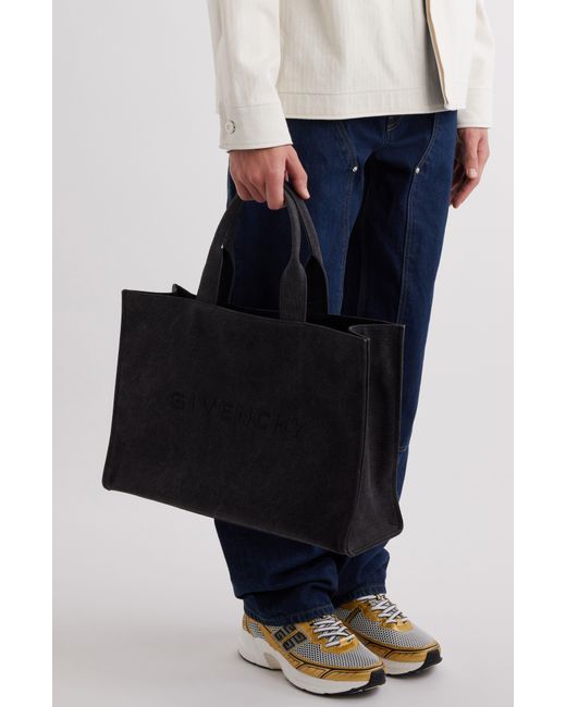 Givenchy Black Logo Embroidered Canvas Tote for men