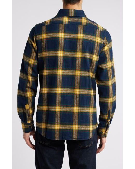 Schott Nyc Blue Two-Pocket Long Sleeve Flannel Button-Up Shirt for men