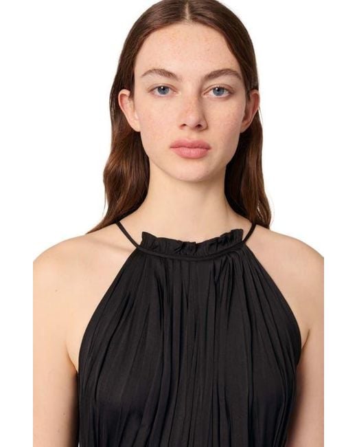 Maje Black Pleated Jumpsuit