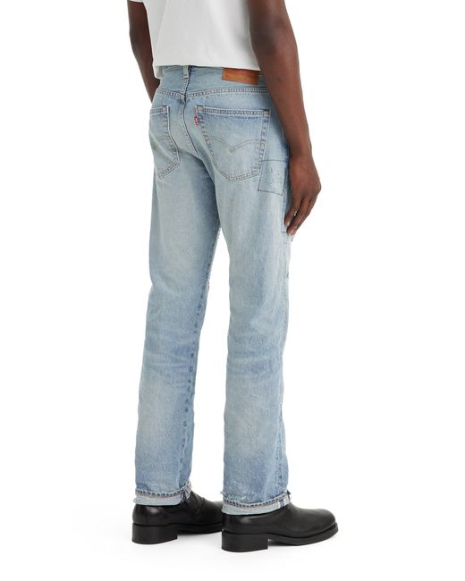 Levi's Blue 501 Patchwork Straight Leg Jeans for men