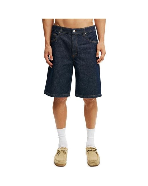 Cotton On Blue Baggy Denim Short for men
