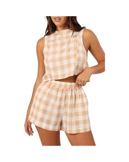 Petal & Pup Brown Jemmy Button Back Crop Shell