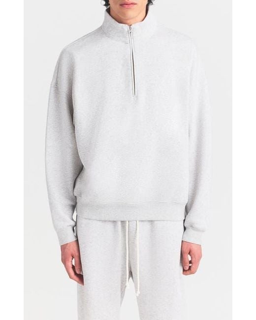 Skims White Realxed Half Zip Pullover for men