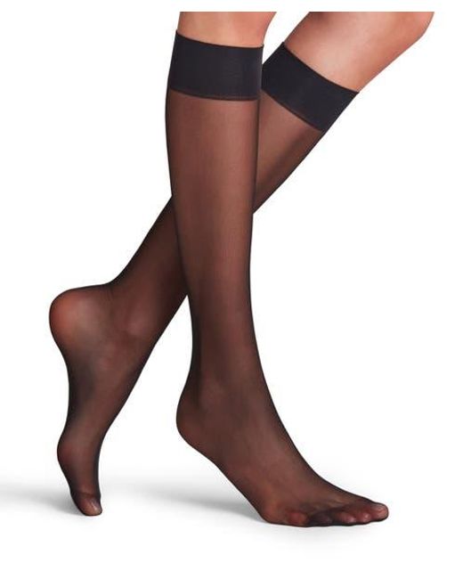 Falke Black Matt Deluxe 20 Denier Sheer Knee High Socks