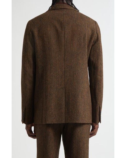 Noah NYC Brown Wool Herringbone Sack Jacket for men