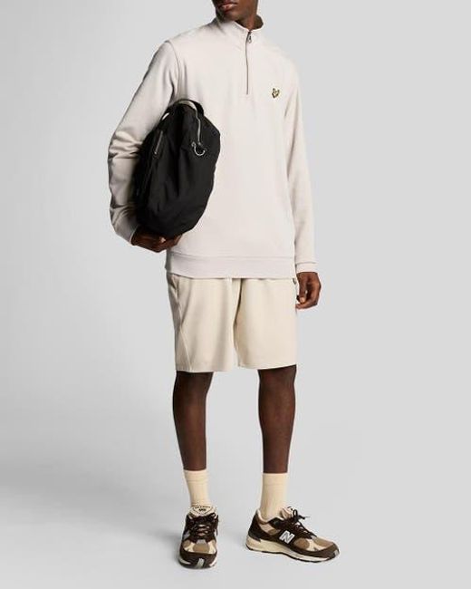 Lyle & Scott Natural Loopback Quarter Zip Sweat for men