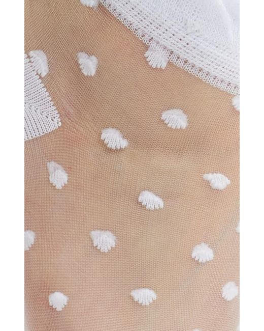 Stems White Pippa Ruffle Dot Quarter Socks