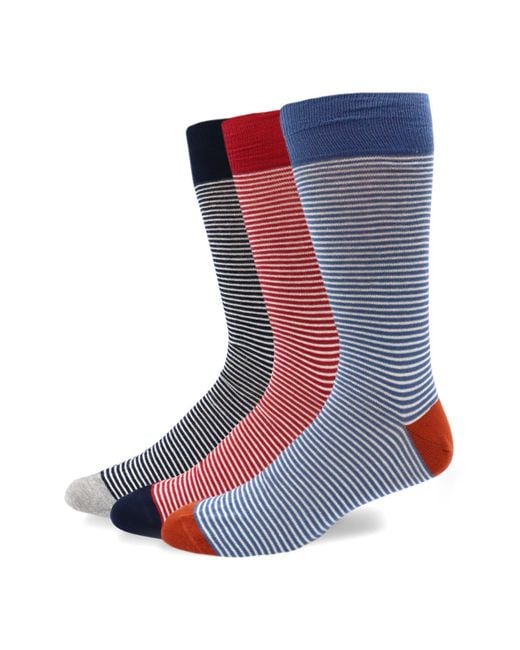 Lorenzo Uomo Multicolor 6-pack Assorted Stripe Cotton Blend Dress Socks for men