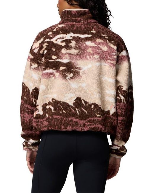 Columbia Black Helvetia Ii Print Crop Fleece Pullover