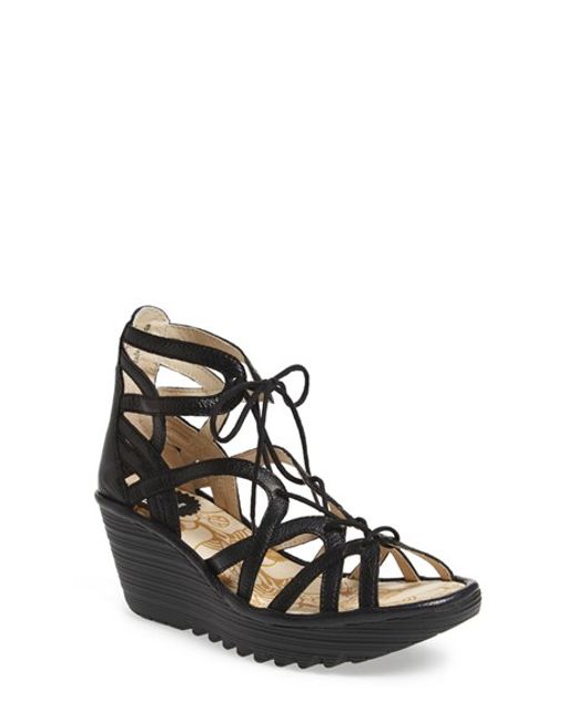 Fly london 'yuke' Platform Wedge Sandal in Blue - Save 25%