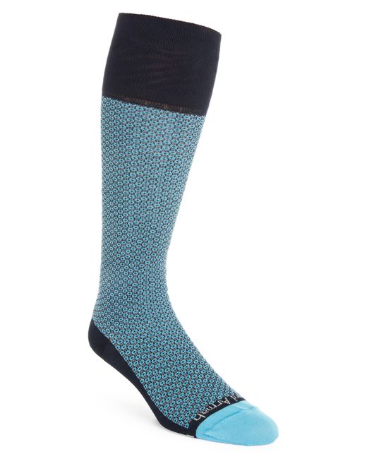 Edward Armah Blue Neat Tall Compression Dress Socks for men