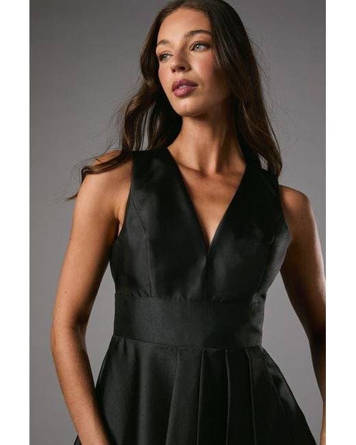 Coast Black Sleeveless Plunge Waterfall Maxi Dress