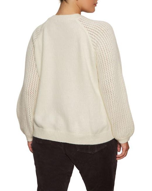 Sanctuary Natural Cozy Moment Pointelle Sleeve Sweater