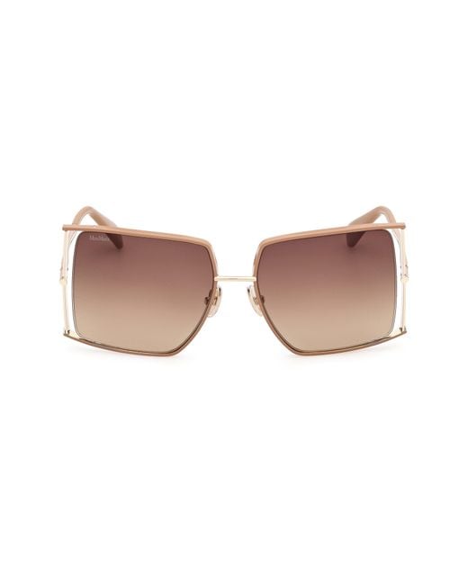 Max Mara Pink 68Mm Gradient Oversize Rectangular Sunglasses
