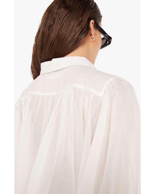 Mother White The Breeze Cotton Button-up Shirt
