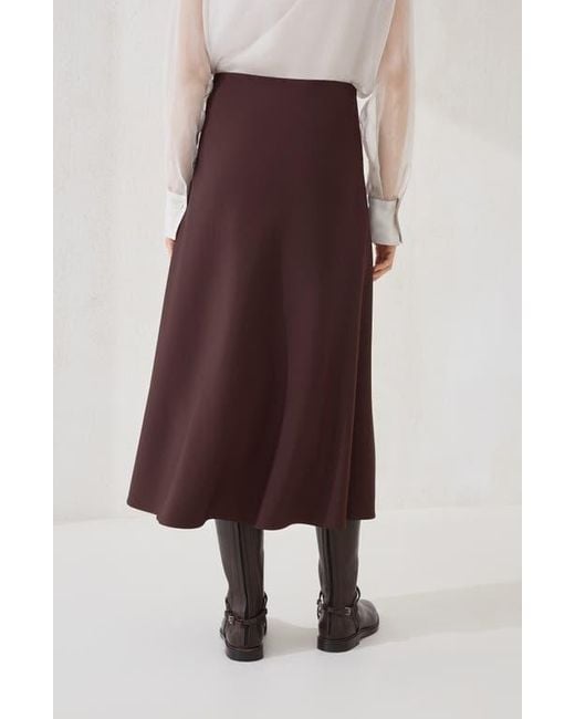 Brunello Cucinelli Purple Twill Flute Skirt
