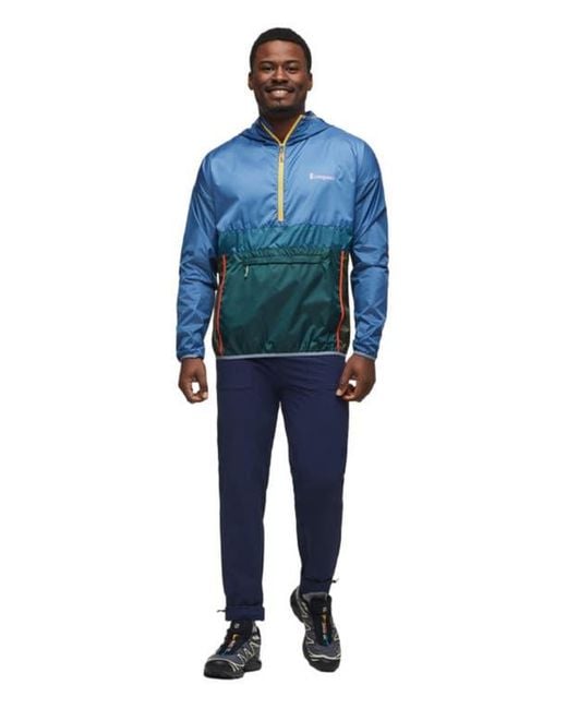 COTOPAXI Blue Teca Half-Zip Windbreaker for men