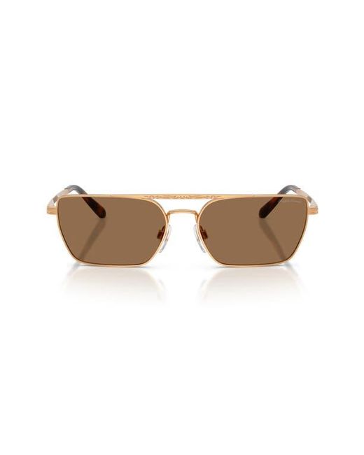 Ralph Lauren Brown 58Mm Rectangle Sunglasses