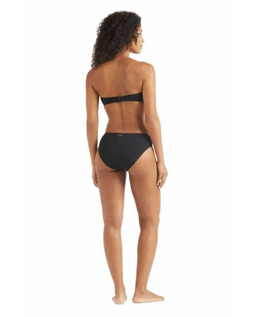 Vilebrequin Black Mid Rise Brief Bikini Bottom Solid