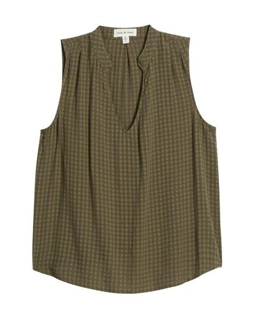 Cloth & Stone Blue Pintucked Sleeveless Top