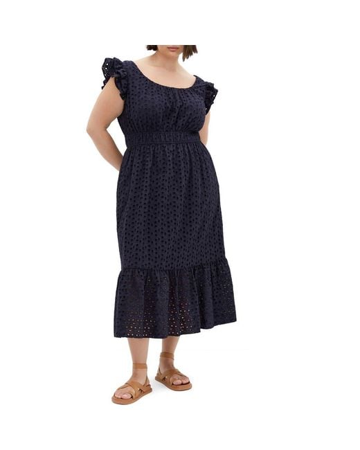 City Chic Women's Blue Sweet Broderie Anglaise Maxi Dress