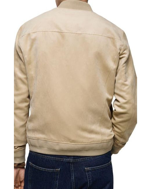 Mango Natural Faux Suede Bomber Jacket for men