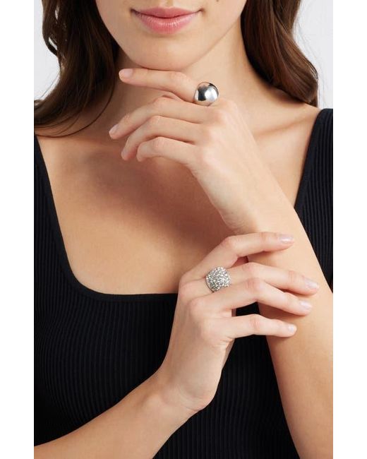 Open Edit White Set Of 2 Domed Rings