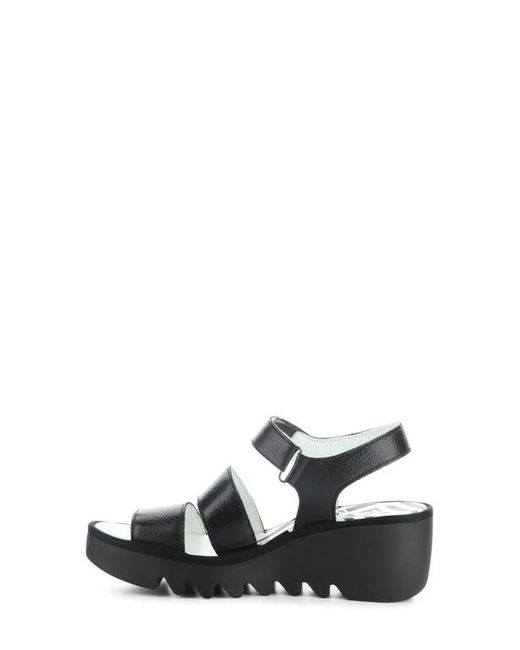 Fly London Black Bexy Platform Wedge Sandal