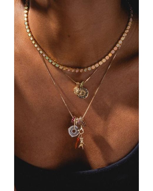 Local Eclectic Metallic Labradorite & Topaz Coin Charm