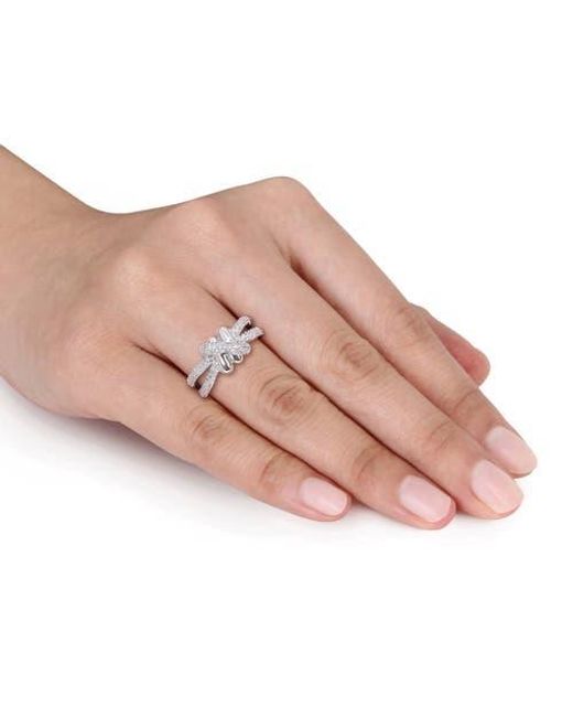 Julianna B Metallic Crossover Split-Shank Ring 14K