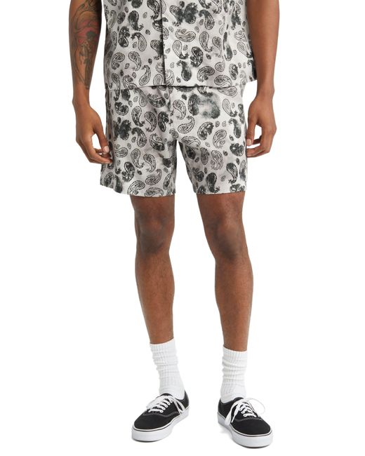 Saturdays NYC Black Ambrose Paisley Shorts for men