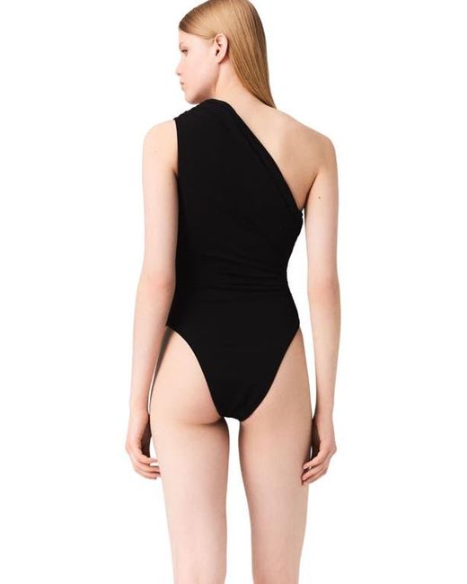 Maje Black Asymmetric Bodysuit