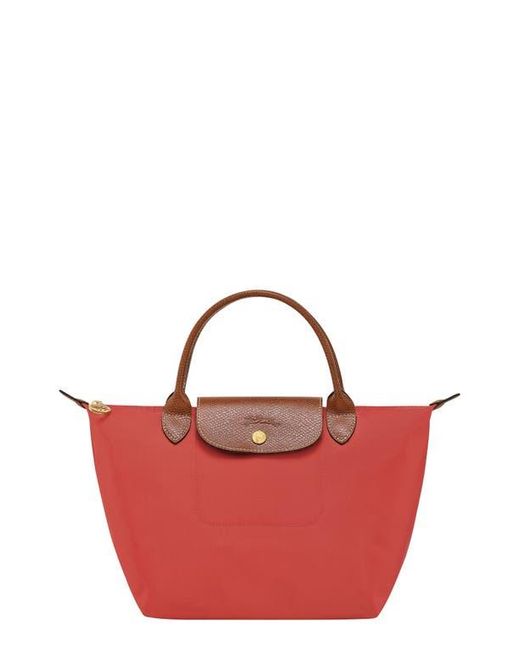 Longchamp Red Small Le Pliage Top Handle Bag
