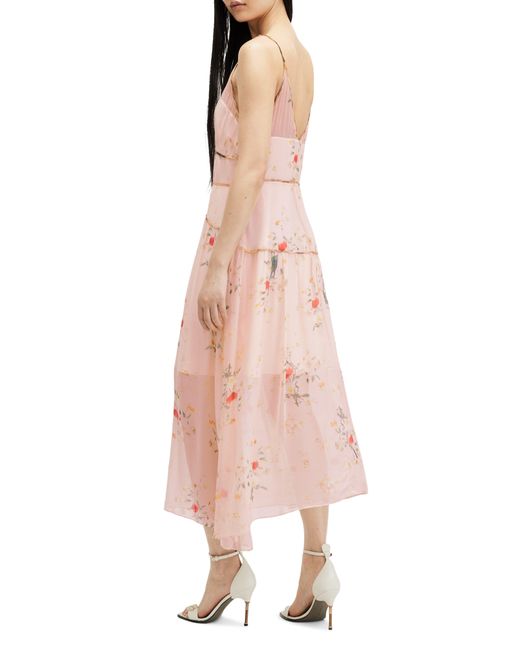 AllSaints Pink Saffron Kora Floral Print Dress