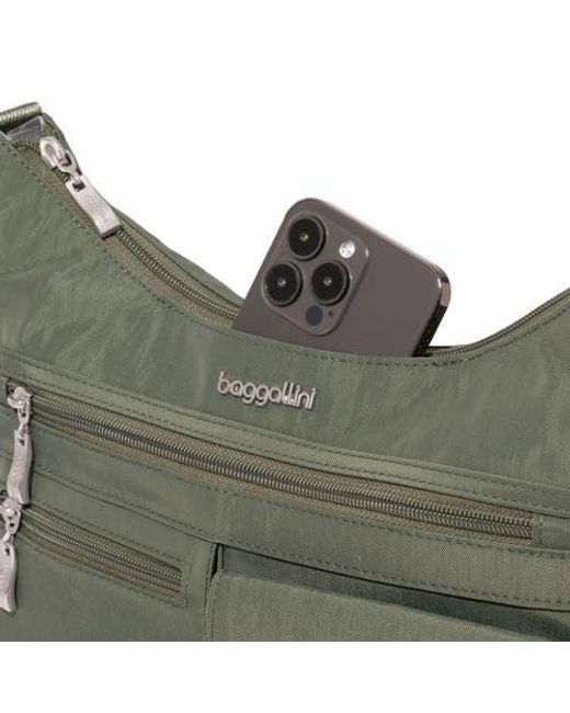 Baggallini Green Modern Everywhere Hobo Crossbody Bag With Wristlet