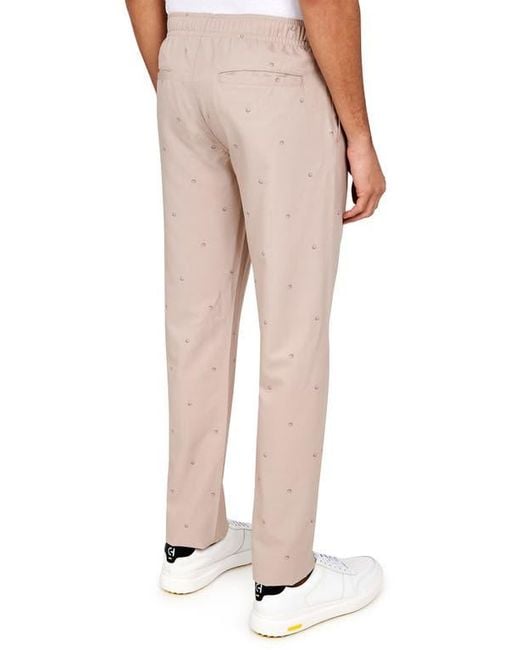 Con.struct Natural Regular Fit Golf Ball Print Drawstring Recycled Performance Golf Pants for men