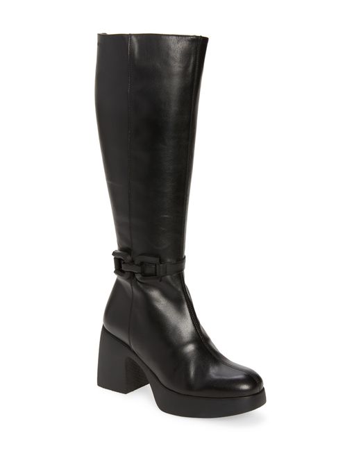 Wonders Black Platform Boot
