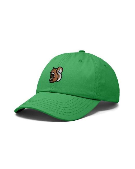 Alix Green Squirrel Embroidered Outdoor Cap for men