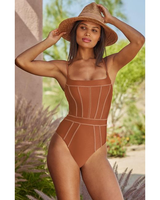 Becca Brown Color Sheen One-piece Swimsuit
