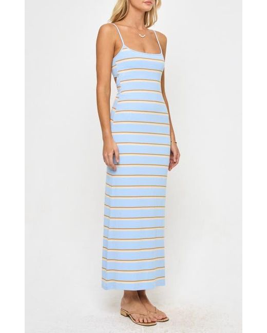 LSPACE Blue Jordana Rib Cover-Up Maxi Dress
