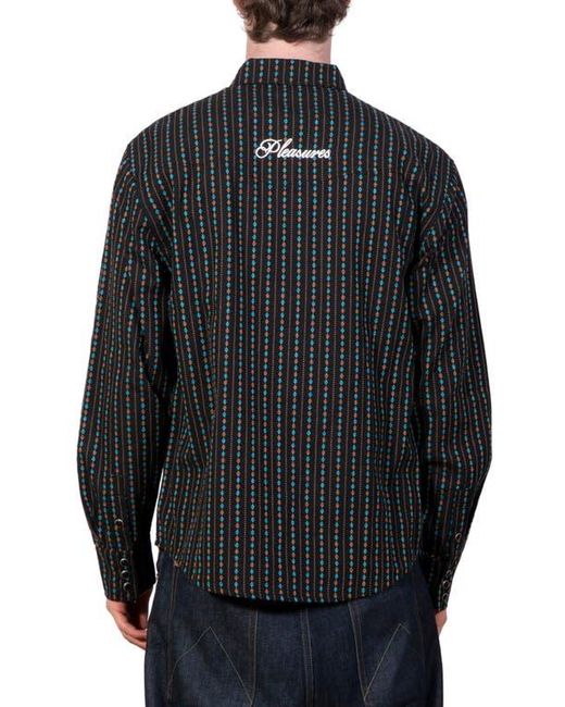 Pleasures Black Tribute Western Snap-Up Shirt for men