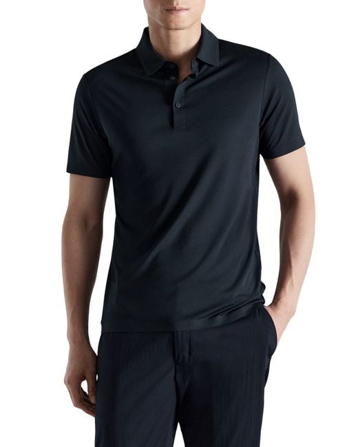 Mango Blue Comfort Stretch Polo for men