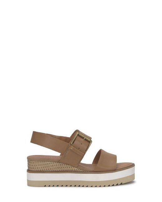 Lucky Brand Brown Turoma Platform Wedge Slingback Sandal