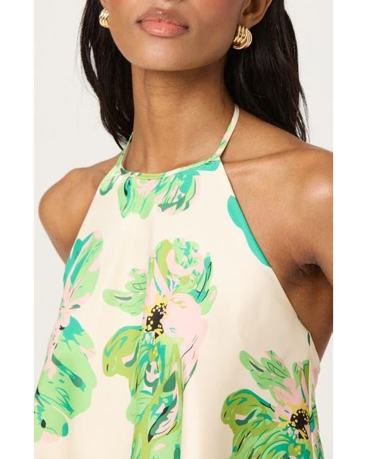 Astr Green Halter Scarf Top