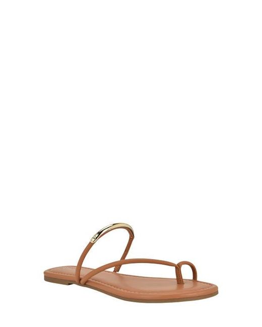 Calvin Klein Brown Bienna Toe Loop Sandal