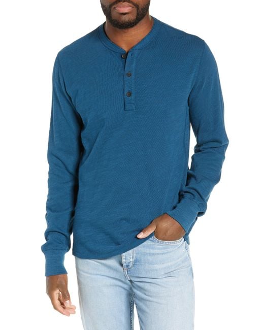 Rag & Bone Classic Slim Fit Henley in Blue for Men Lyst